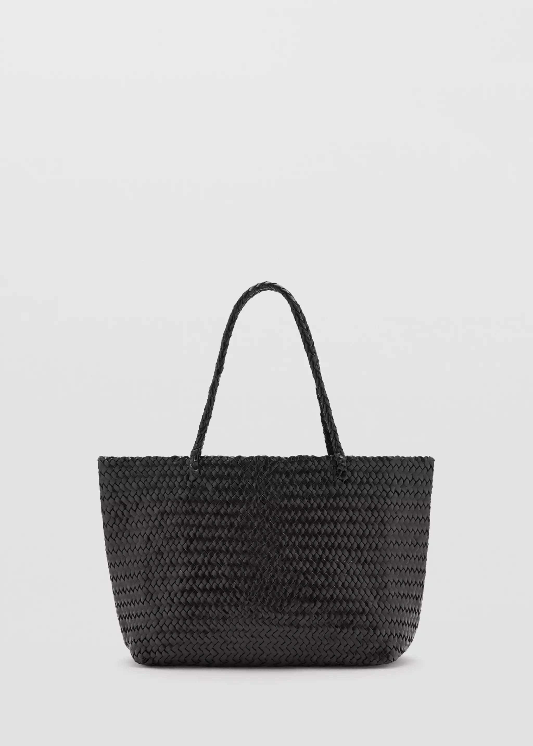 Braided Leather Shopper Bag - Women | Mango United Kingdom