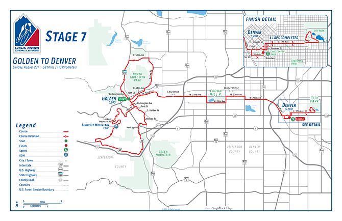 2015 USA Pro Challenge map for stage 7