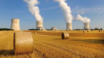 Haystacks and power station cooling towers