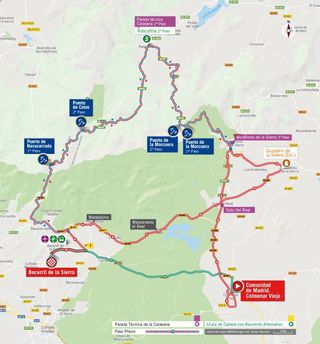 2019 Vuelta a Espana Stage 18 - Map