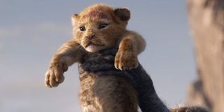 The Lion King Baby Simba hoisted in the air
