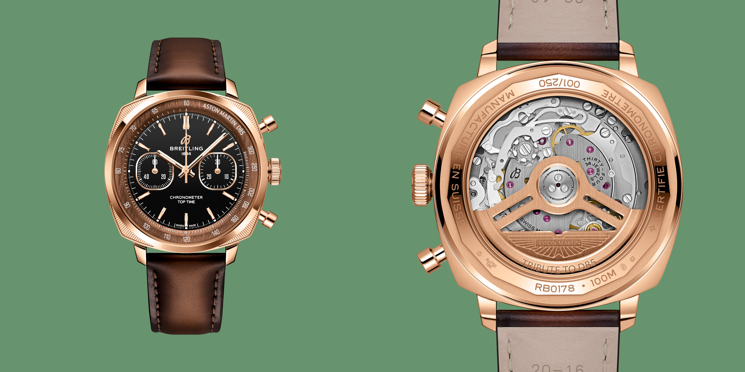 Breitling Top Time B01 Chronograph 41 Tribute to Aston Martin DB5 in rose gold and onyx