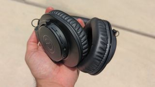 Showcasing the Audio-Technica ATH-M20xBT's physical controls