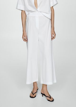 Cotton Wideleg Trousers