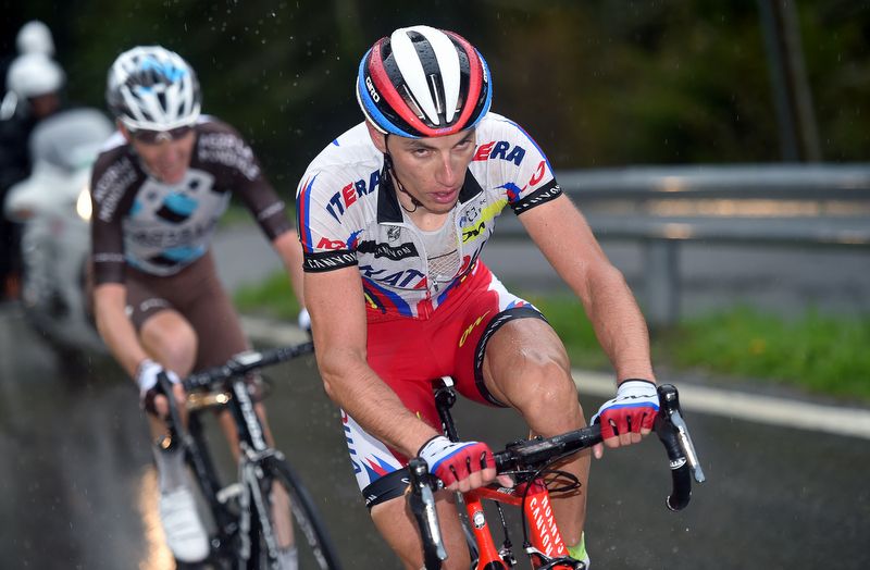 Simon Spilak (Katusha) with Romain Bardet (Ag2r)