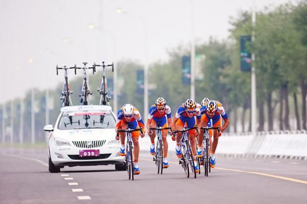 The Rabobank Continental Team finished second in the team time trial, 19 seconds off the pace.