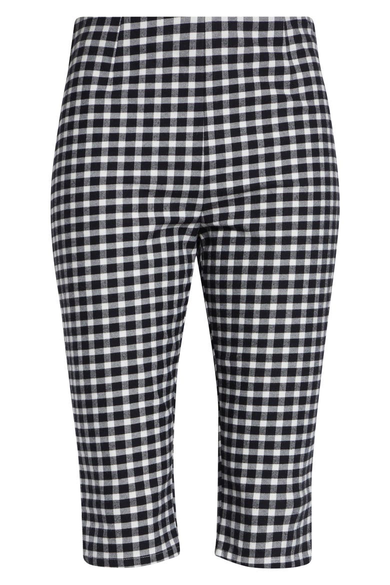 Chiara Gingham Stretch Cotton Capri Pants