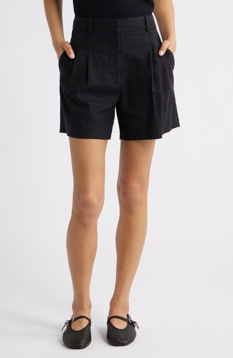 Everyday Pleated Linen Blend Shorts