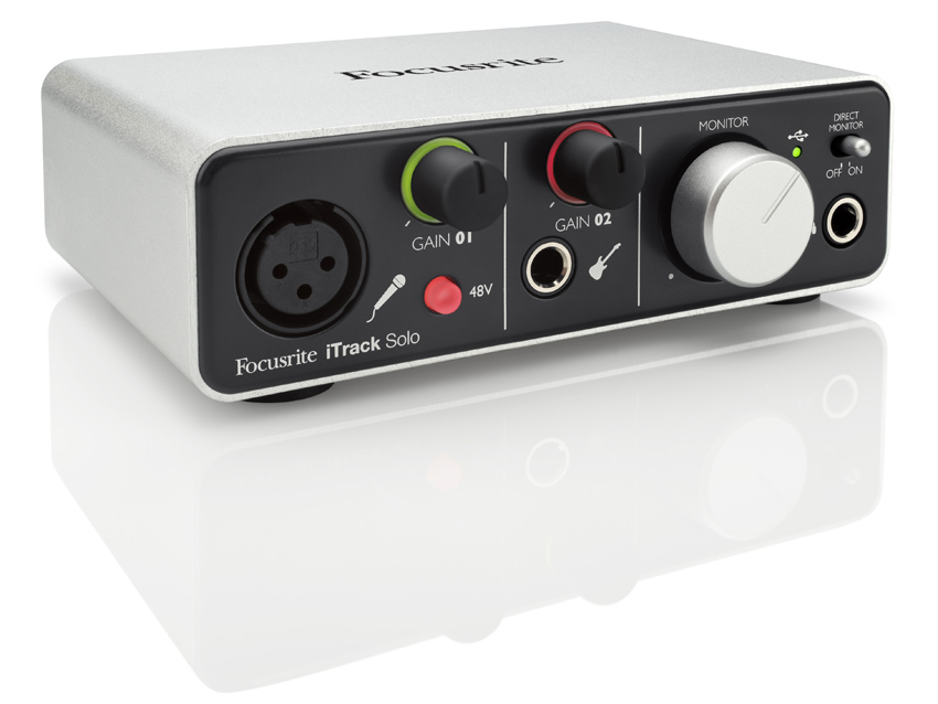 The iTrack Solo looks similar to Focusrite's Scarlett 2i2 USB.