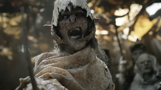 Screenshot of an orc from Lord of the Rings: the Rings of Power SDCC trailer