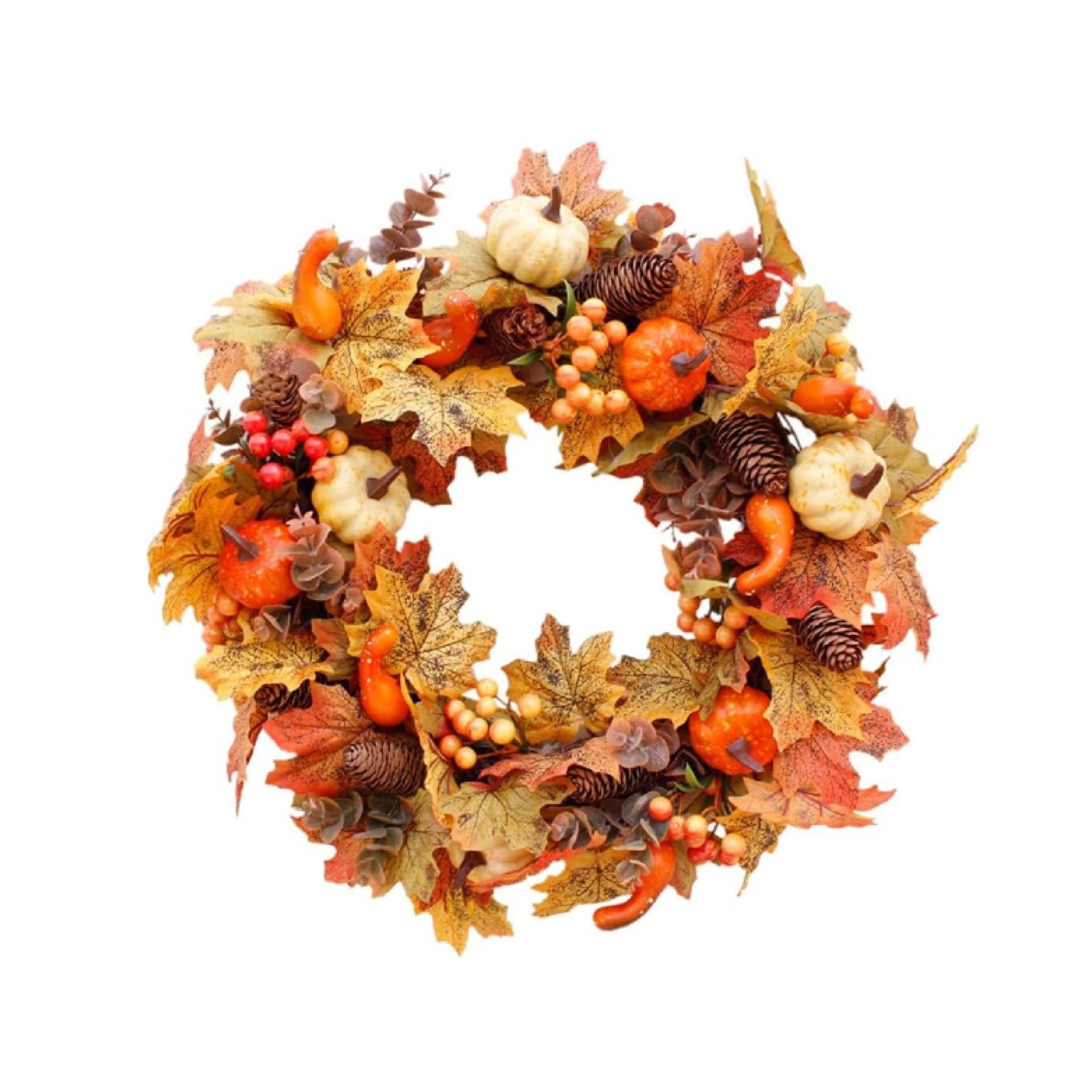 Autumn Artificial Christmas Front Door Wreath 50cm