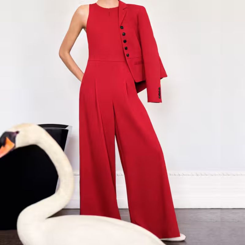 red jumpsuit