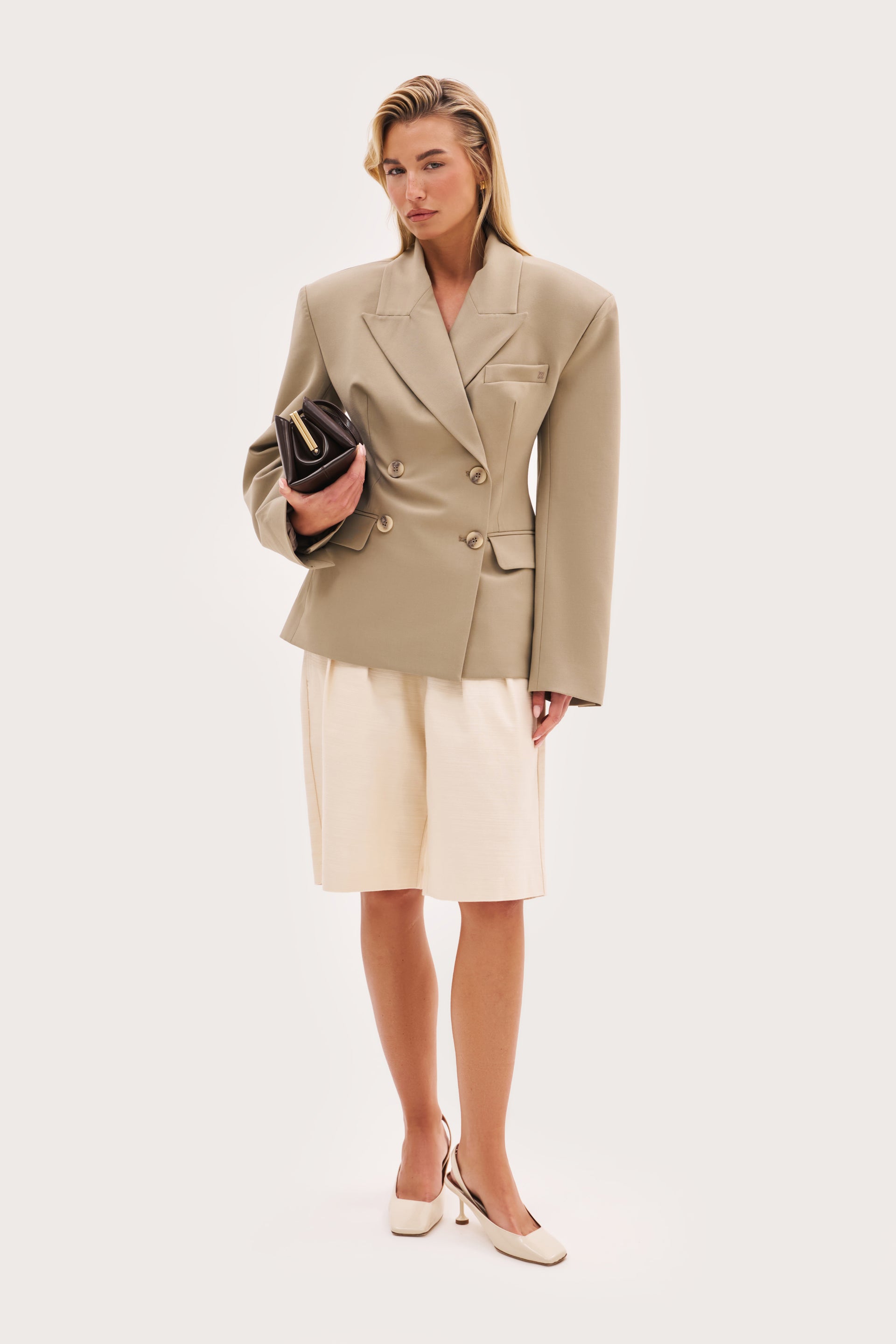 Tailored Every Wear Blazer - Light Khaki - Uk 4