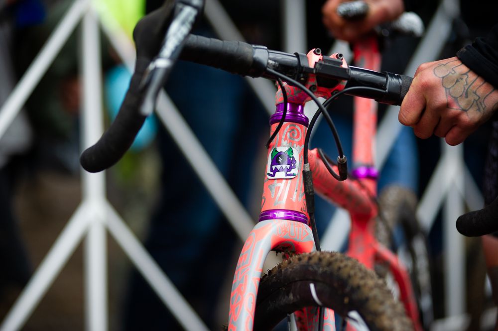 The head badge on Anthony Clark's Squid CX
