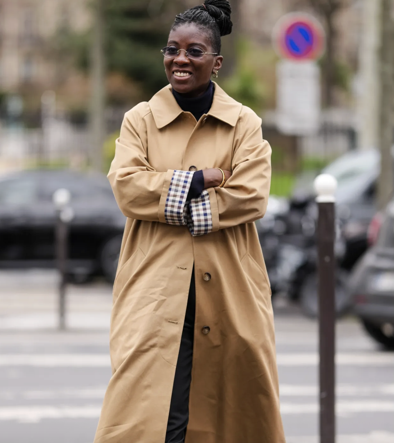 Nikki Ogunnaike wearing a trench coat