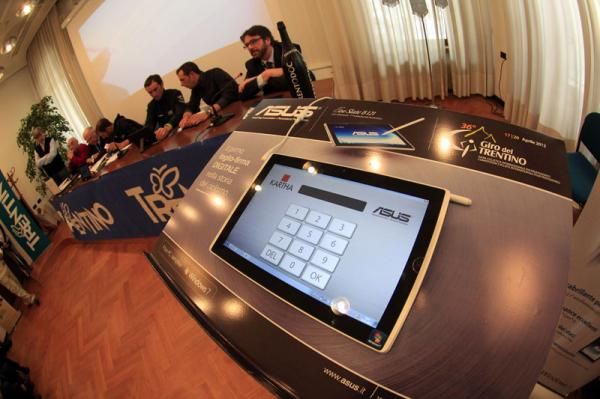 The press room at the 2012 Giro del Trentino