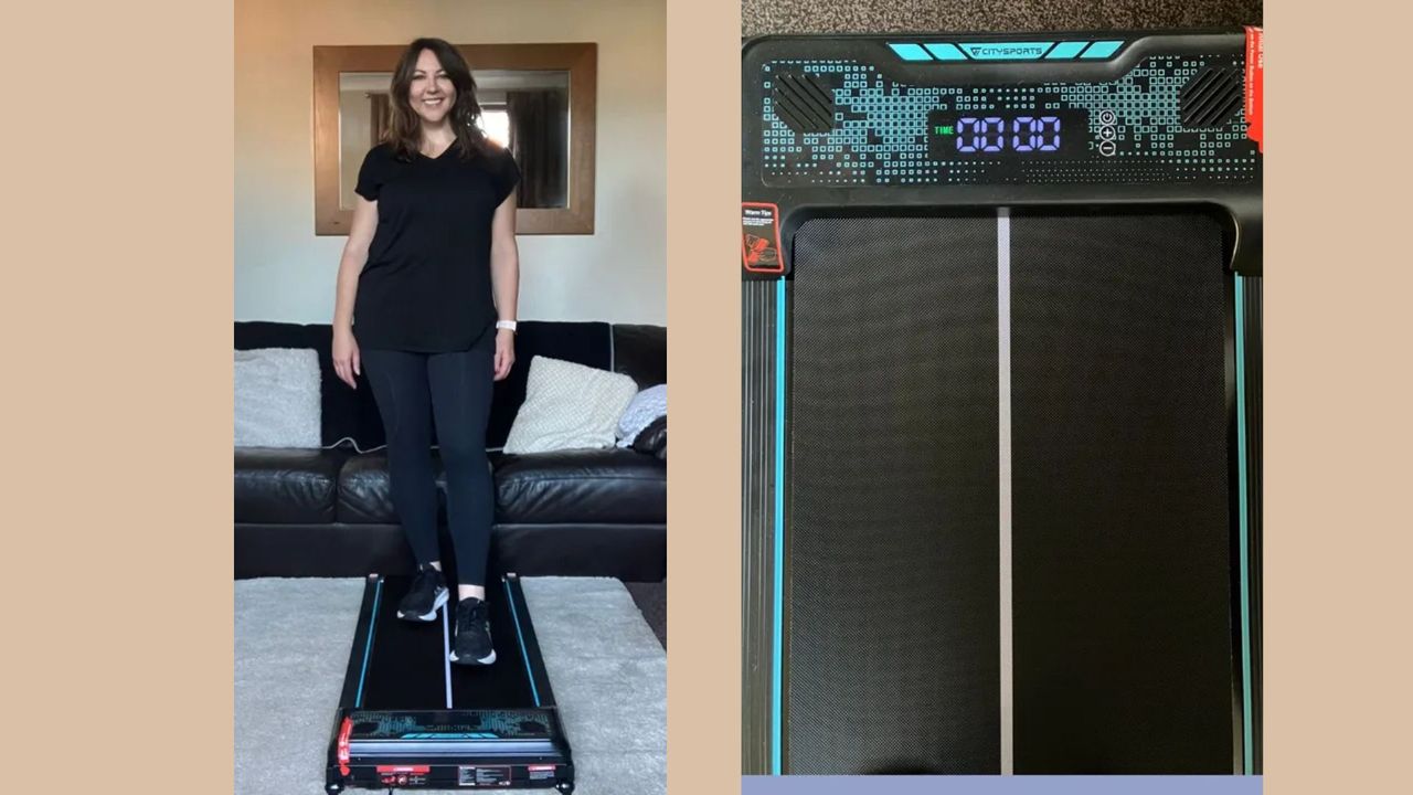 Susan Griffin walking on CitySports walking pad