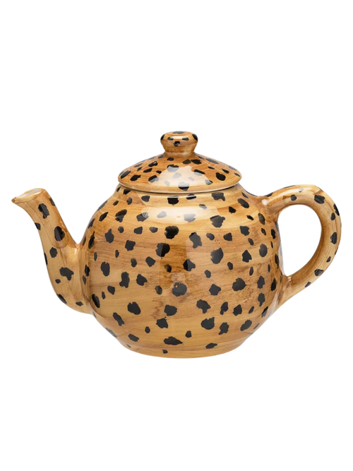 Leopard Earthenware Teapot