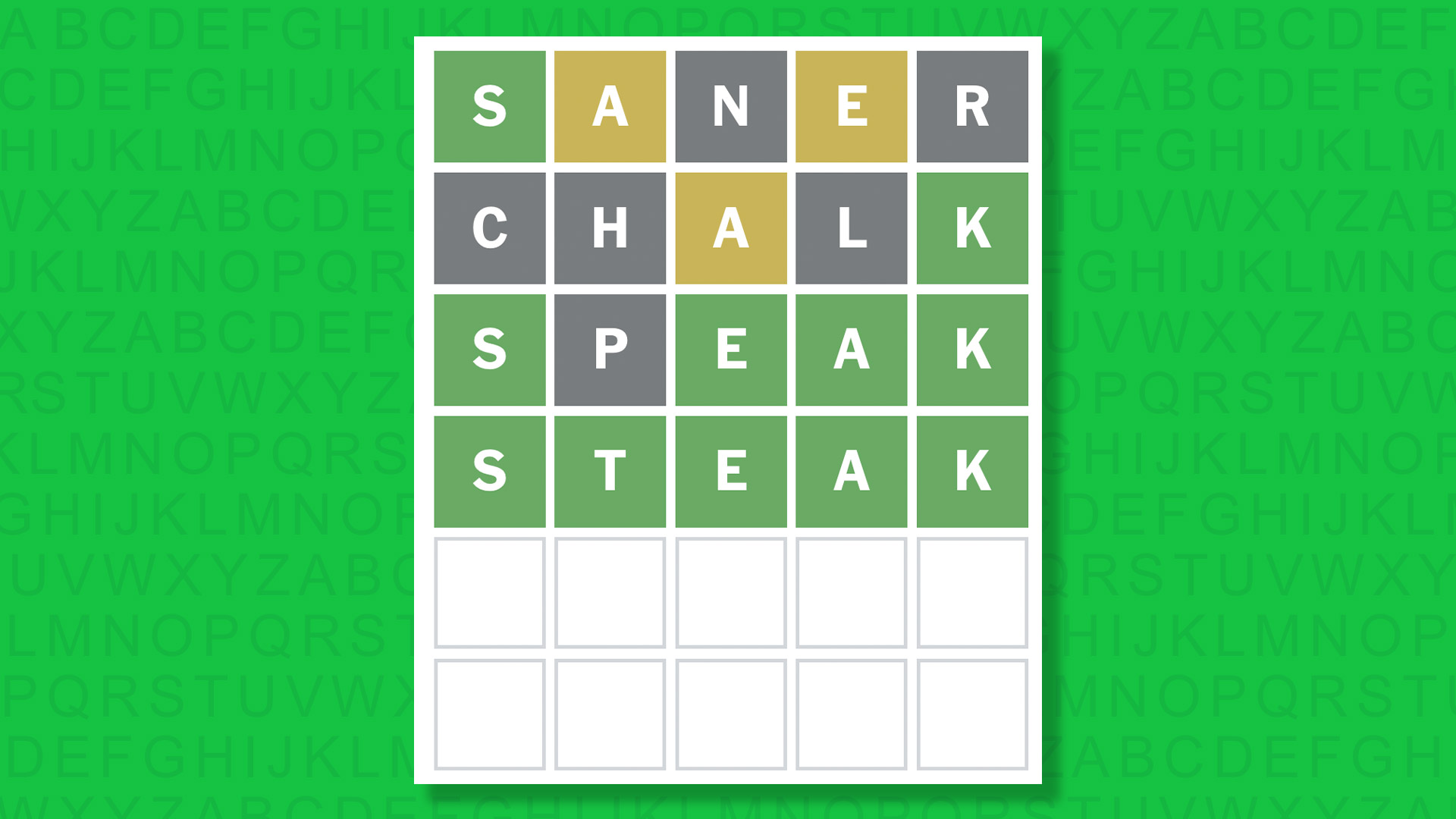 NYT Wordle answers for game 1851 on a green background