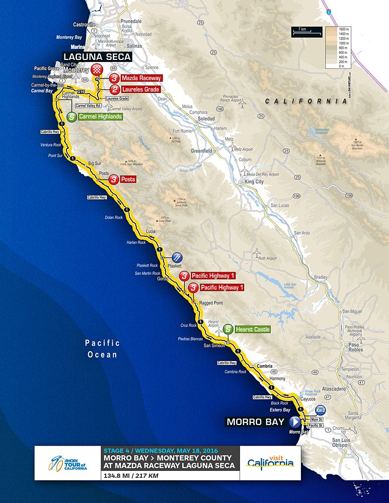 2016 Tour of California stage 4 map
