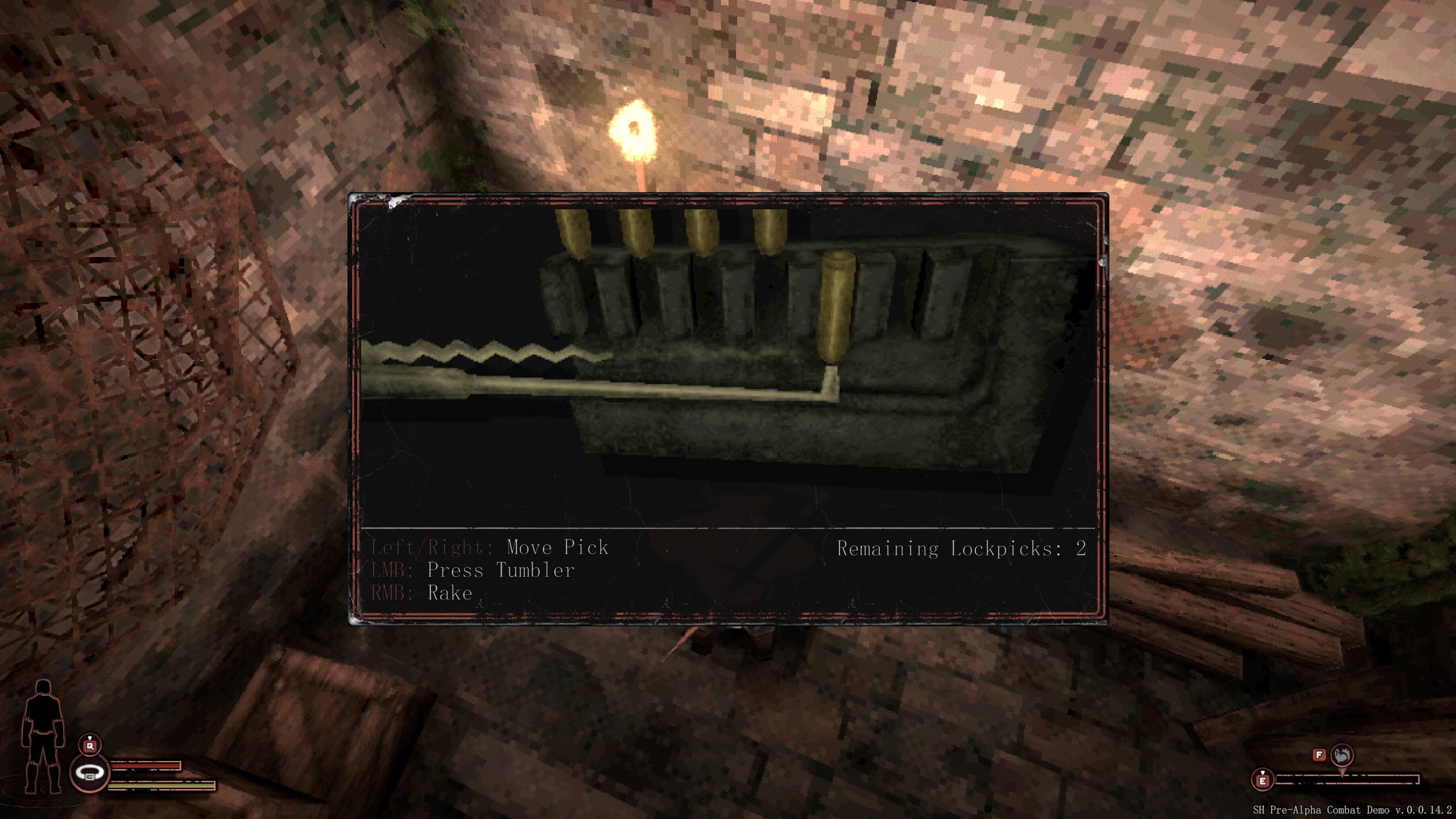 Sword Hero lockpicking minigame screen.