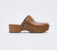 Zara, Wooden Leather Clogs, $149 £99.99