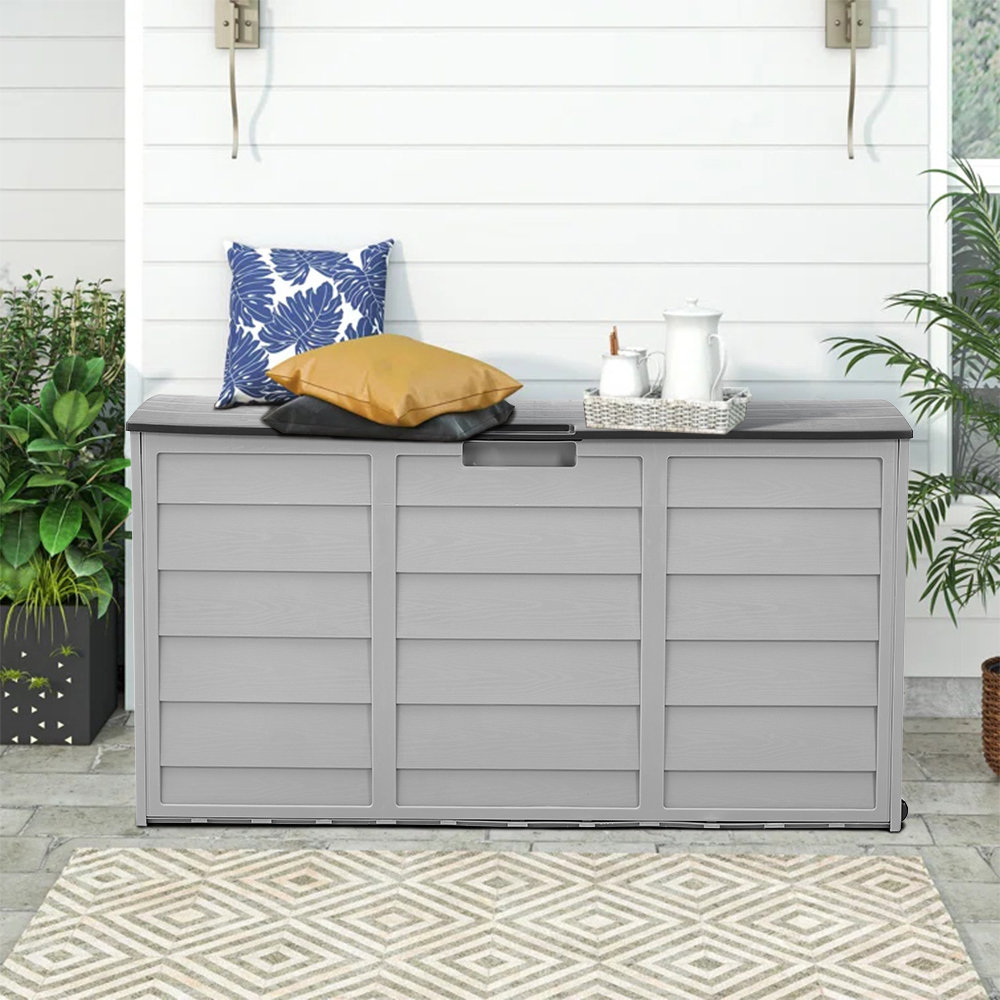 Dakota Fields Plastic Garden Storage Box With Wheels | Wayfair.co.uk