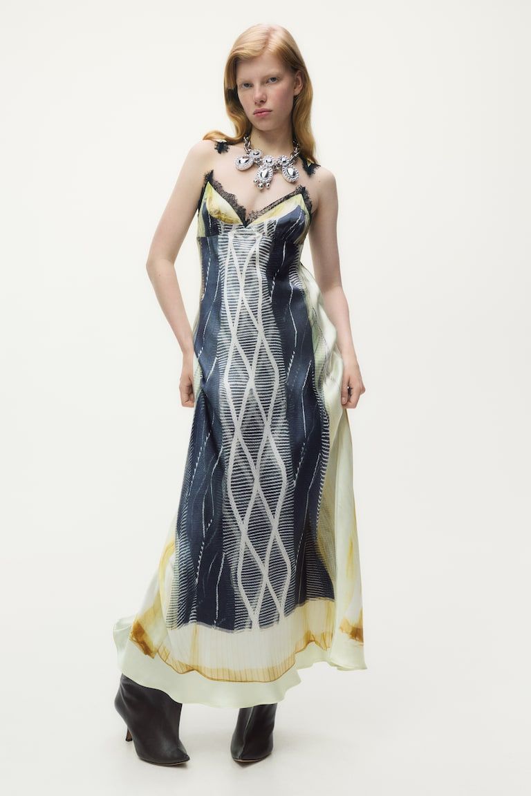 Printed Satin Dress