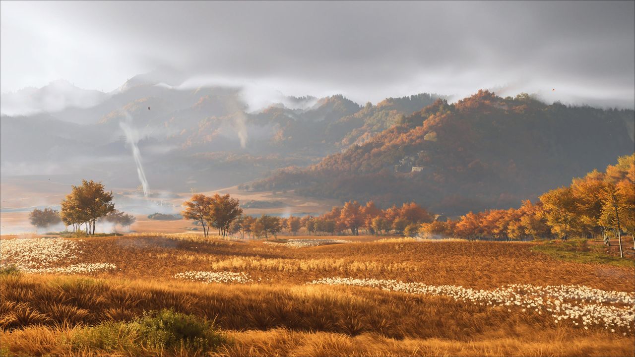 A screenshot of the landscape of Ghost of Yotei