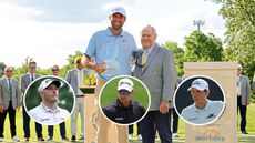 Scottie Scheffler and Jack Nicklaus pose for a photo at the Memorial Tournament.