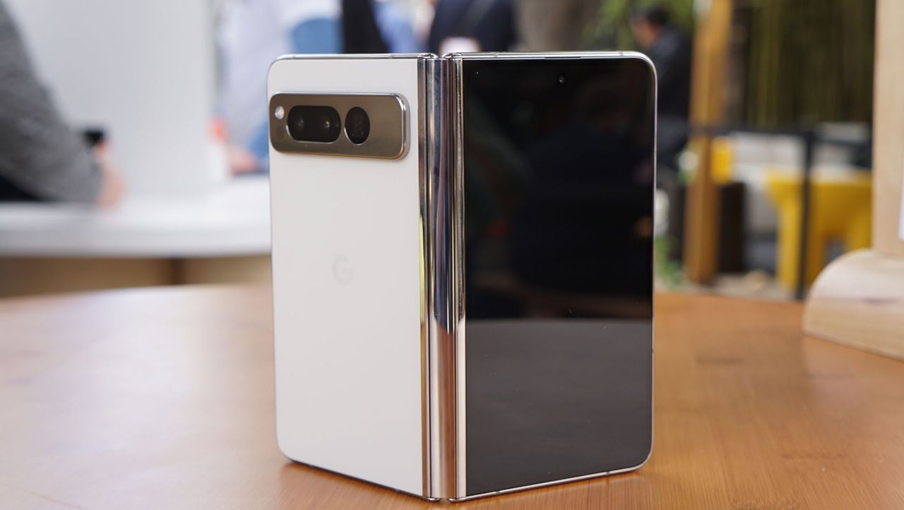 Google Pixel Fold back partially unfolded