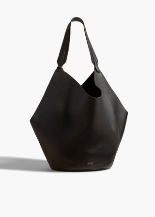 Khaite, Medium Lotus Tote in Black Pebbled Leather