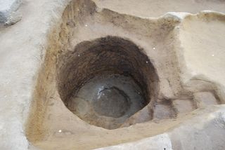 This circular well was found at the center of another shop during the excavations.