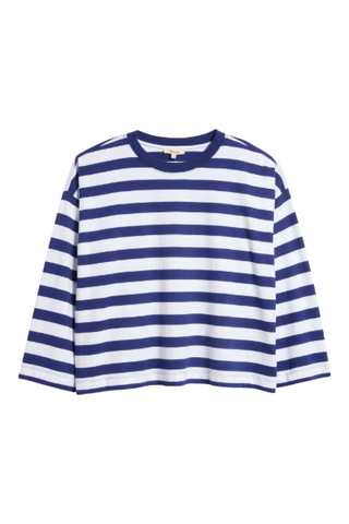 Madewell Stripe Oversize Long Sleeve Crewneck T-Shirt (Was $55) 