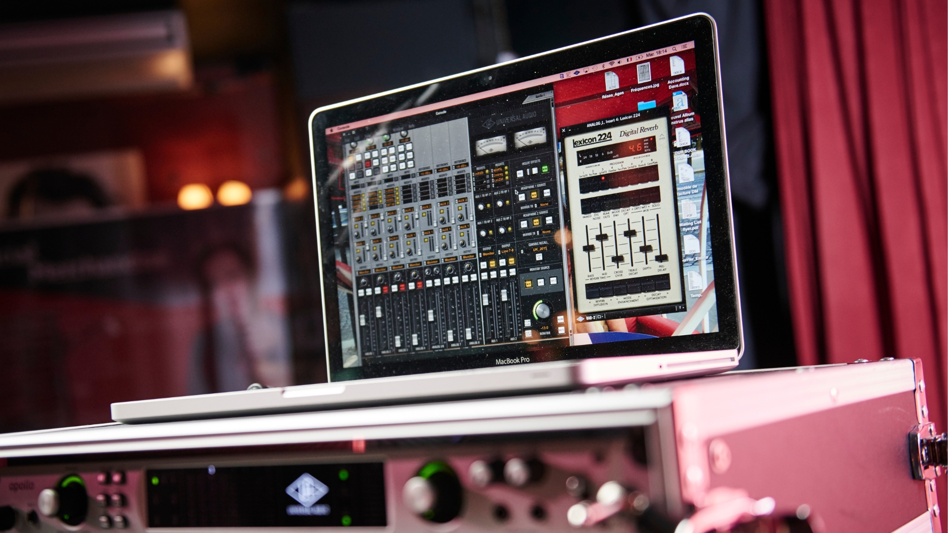 A laptop running various bits of music software
