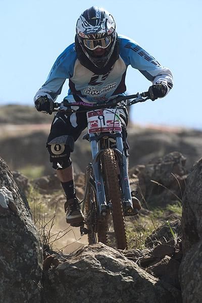 Tim Eaton finished third in the men's elite downhill.