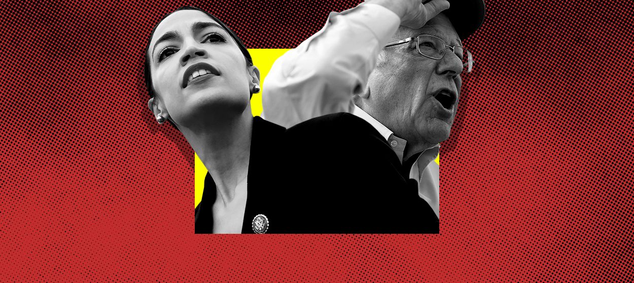 Bernie Sanders and Alexandria Ocasio-Cortez.