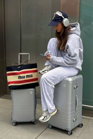 Kezia Cook carrying Miu Miu crochet bag