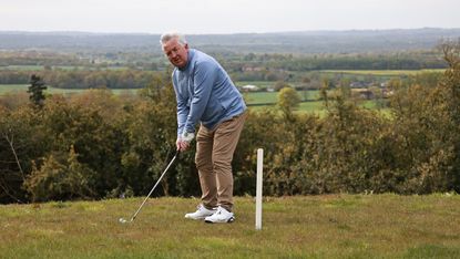 Jezz Ellwood playing from out of bounds