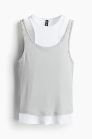Double-Layered Ribbed Tank Top