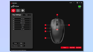 Screenshot of Fantech Aria XD7 companion software