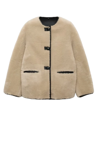 Mango Fur-Effect Coat With Appliqués (Was $200) 