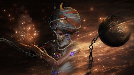 Path of Exile mirage djinn in sandy with chain