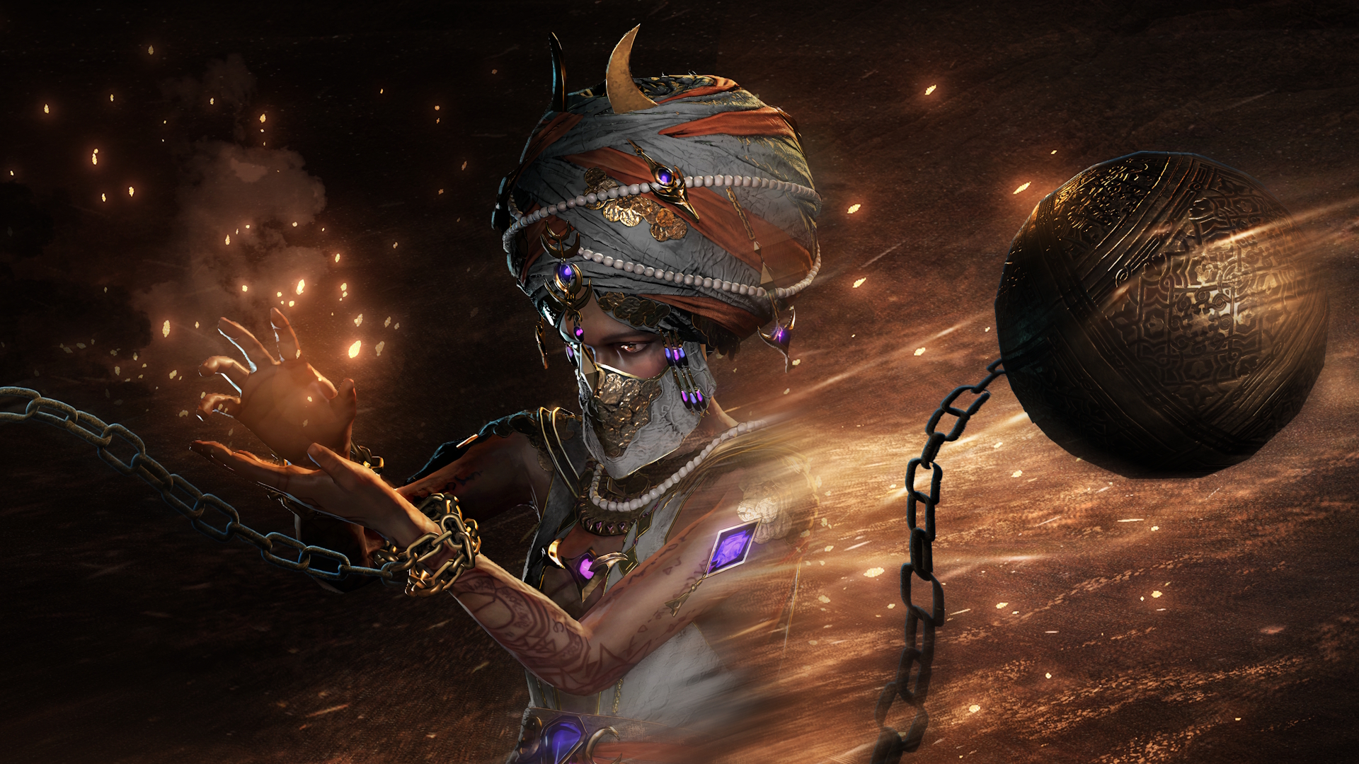 Path of Exile mirage djinn in sandy with chain