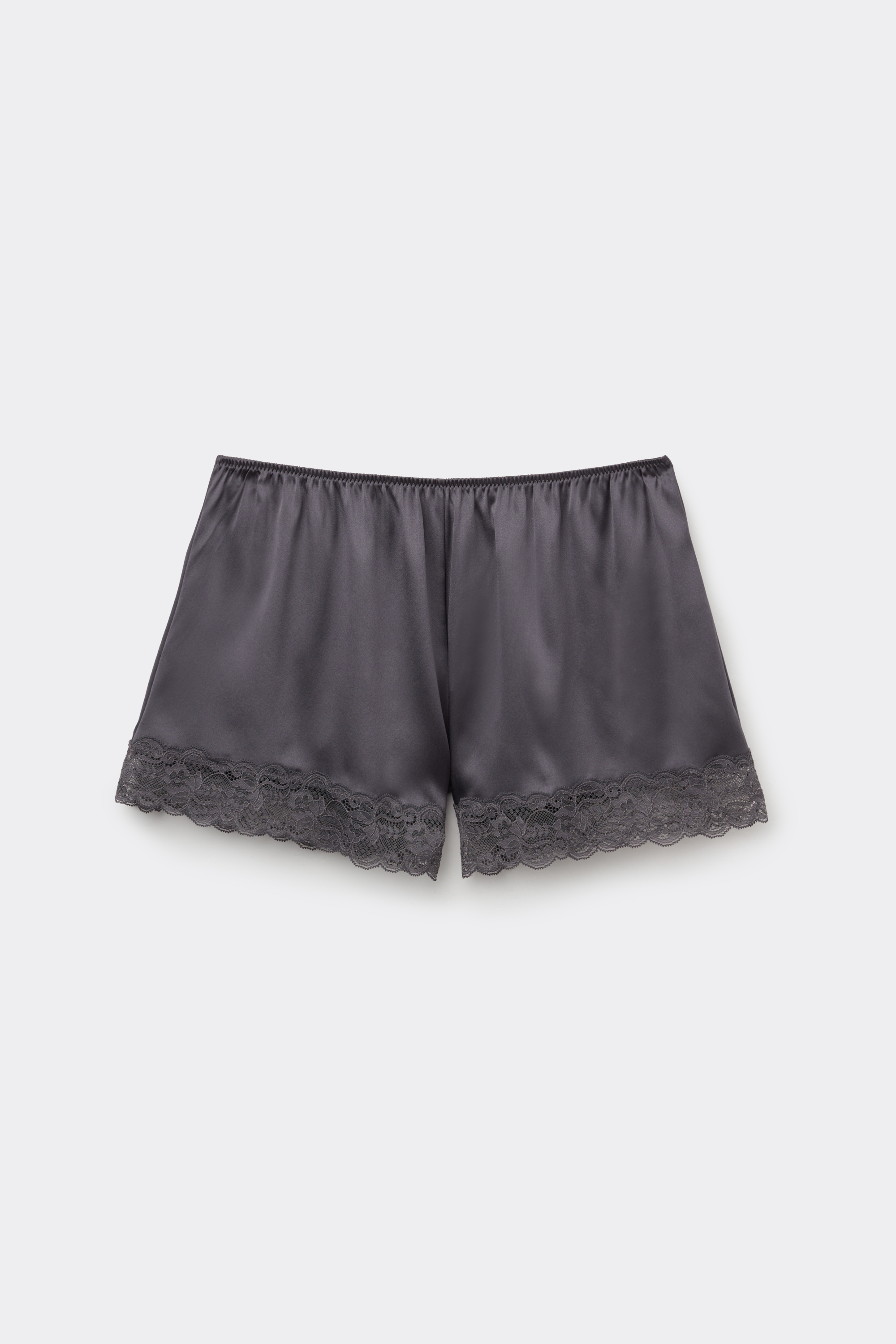 Lace Trim Silk Shorts