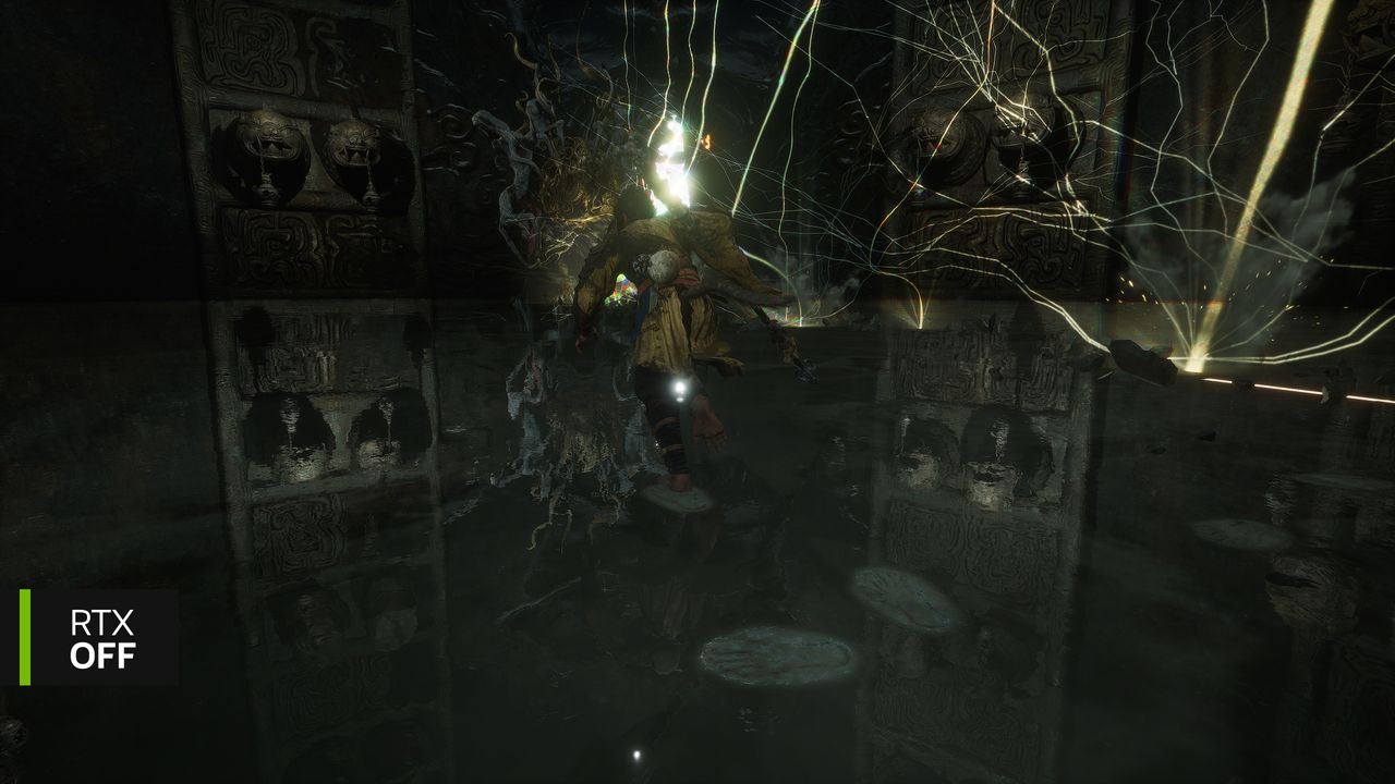 A Black Myth Wukong screenshot showcasing Nvidia graphical features.