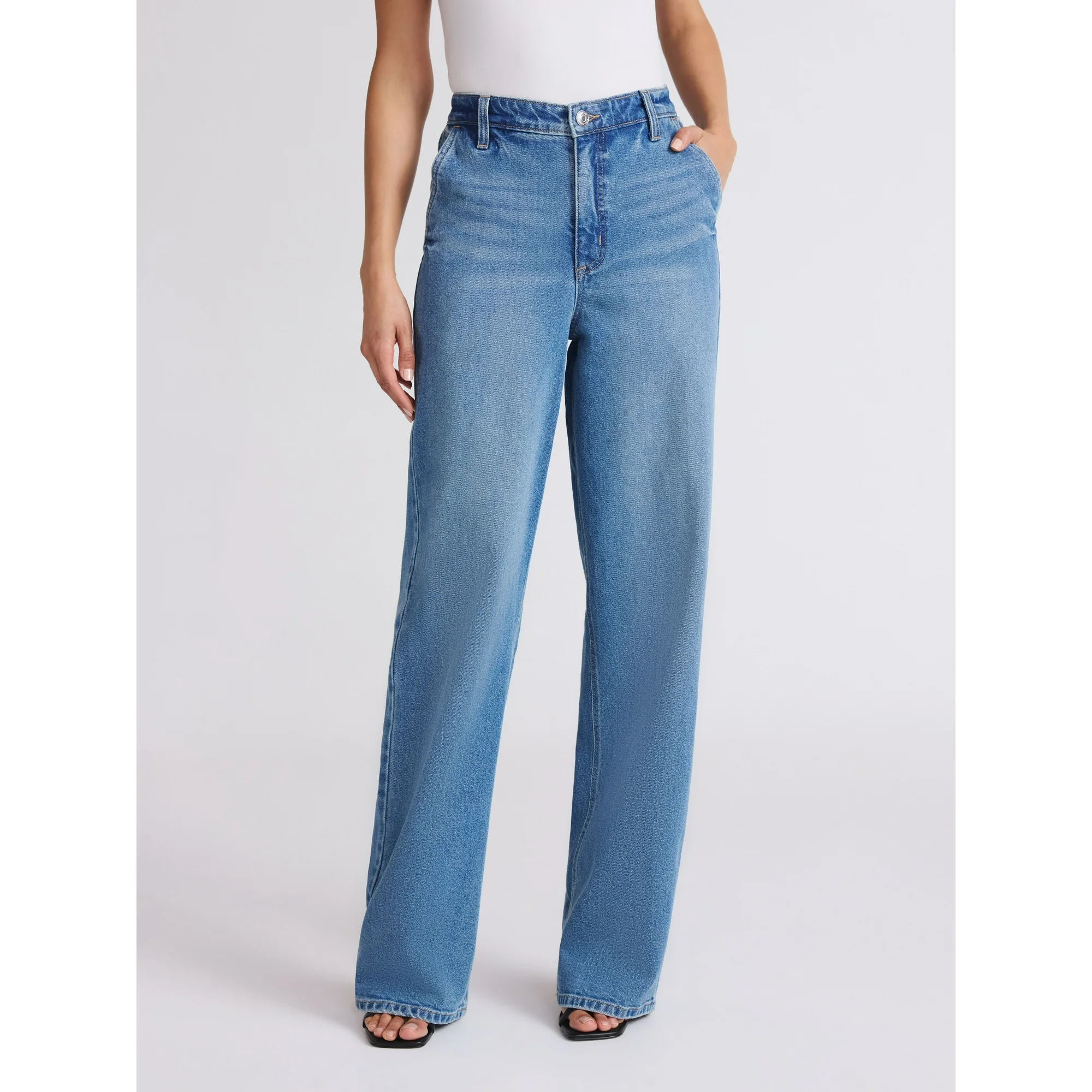 Sofia Jeans by Sofia Vergara, Sofia by Sofia Vergara Women's Diana Relaxed High Rise Straight Jeans, 30", 32.5" and 34" Inseams, Sizes 0-28