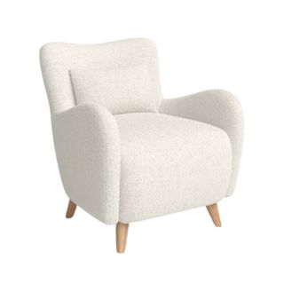 white boucle Gallia Upholstered Armchair