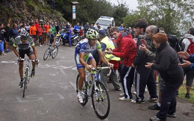 Vincenzo Nibali's hopes of back-to-back Vuelta wins evaporated on the Angliru in 2011.