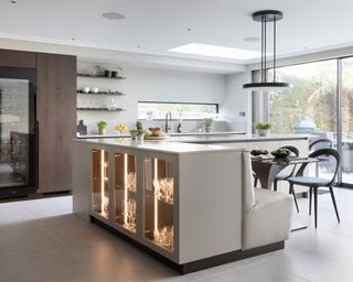 Modern kitchen with two-tier island